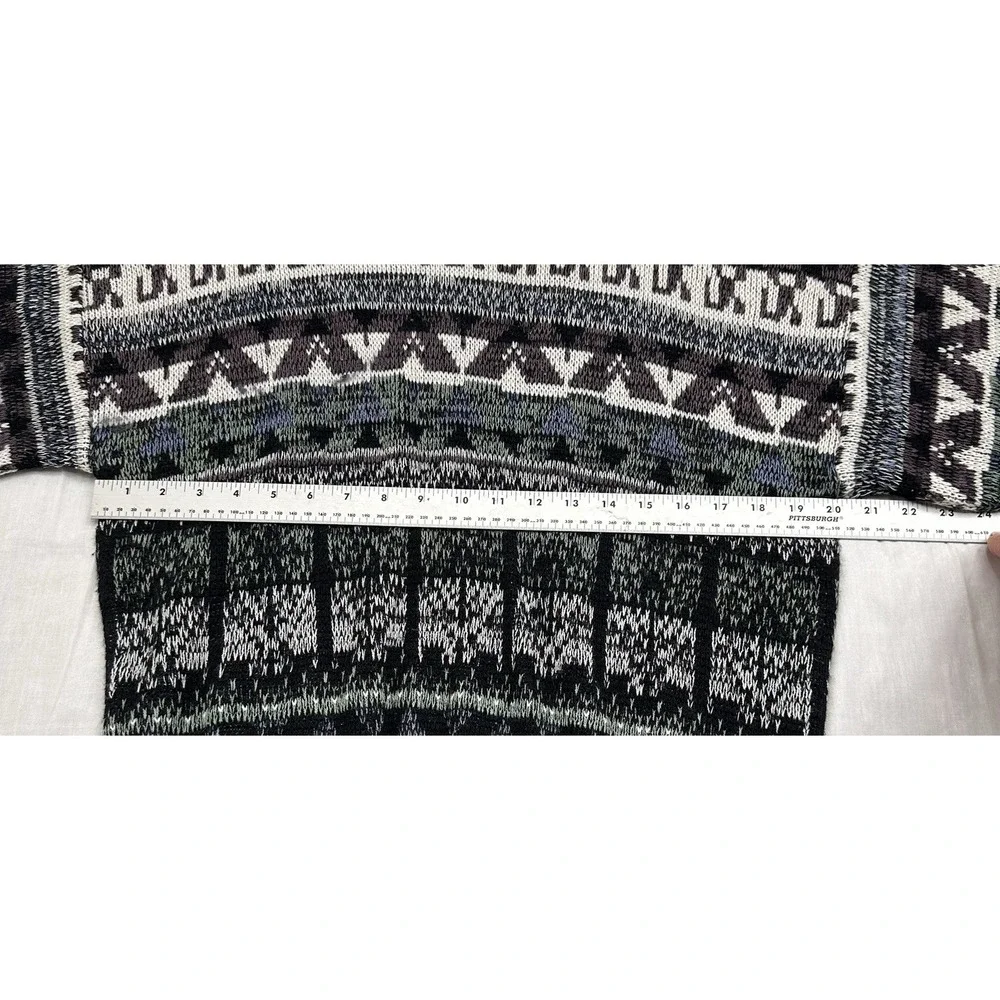 Vintage 80s Sweater‎ Men's M Geometric Purple Black Sir William